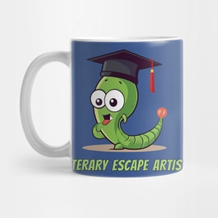 Cute Worm with Graduation Cap and Diploma T-Shirt Mug